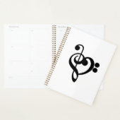 Muzikant Muziek Hart - Treble Bass Clef Planner (Display)