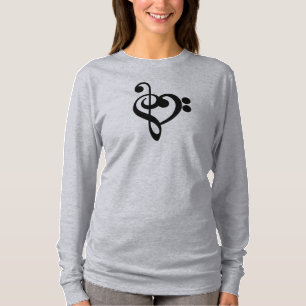 Muzikant Muziek Hart - Treble Bass Clef T-shirt