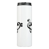 Muzikant Muziek Hart - Treble Bass Clef Thermosbeker (Achterkant)