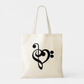 Muzikant Muziek Hart - Treble Bass Clef Tote Bag (Achterkant)