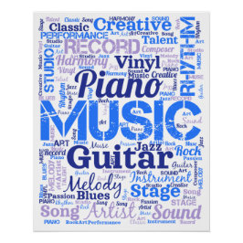 Muzikant Muziek Liefhebber Woordwolk Perfect Poster