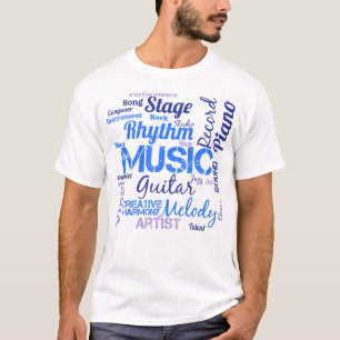 Muzikant Muziek Liefhebber Woordwolk T-shirt