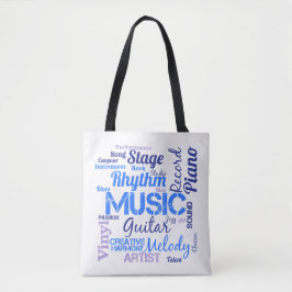 Muzikant Muziek Liefhebber Woordwolk Tote Bag