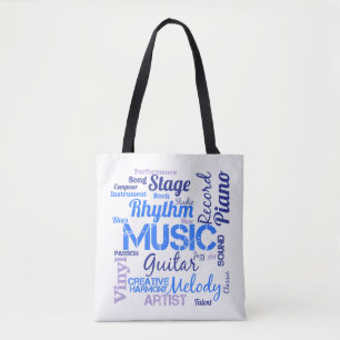 Muzikant Muziek Liefhebber Woordwolk Tote Bag