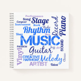 Muzikant Muziek Liefhebber Word Cloud Notitieboek