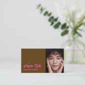 Muzikant Muziek Songwriter Foto QR-code Visitekaartje (Staand voorkant)