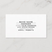 Muzikant muziekindustrie gitaarlessen rockband visitekaartje (Achterkant)