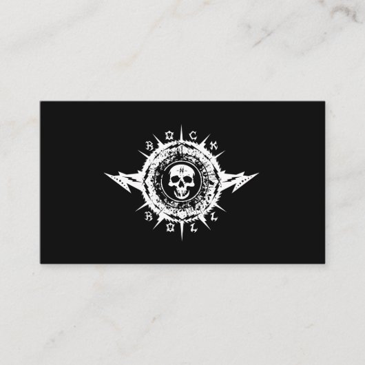 Muzikant muziekindustrie gitaarlessen rockband visitekaartje (Voorkant)