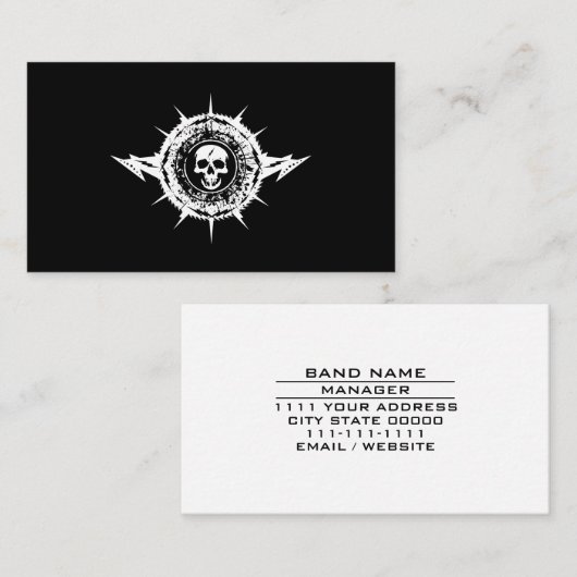 Muzikant muziekindustrie rockband gitaarlessen visitekaartje (Voorkant / Achterkant)