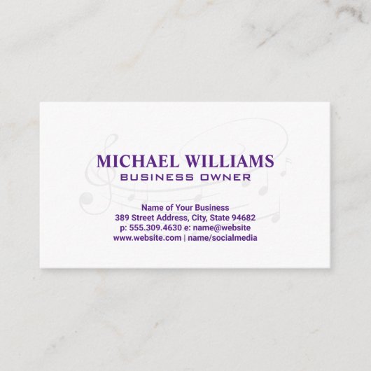 Muzikant | Muzieknoten | Muziek Visitekaartje (Voorkant)