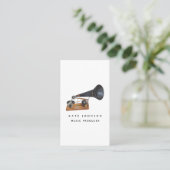 Muzikant Muziekproducent Gramophone QR Code Visitekaartje (Staand voorkant)