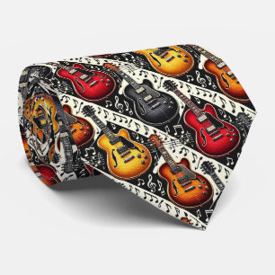 Muzikant Nep Zijden Das Gitaar Retro Muzieknoten
