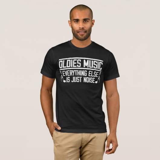 Muzikant Oude School Oldies Lover 90-80 T-shirt (Voorkant volledig)