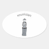 muzikant ovale sticker (Voorkant)