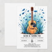 Muzikant Pastel Gitaar Jongen Verjaardag Kaart (Voorkant / Achterkant)