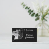 Muzikant Performer Elegant Zwart Wit Visitekaartje (Staand voorkant)