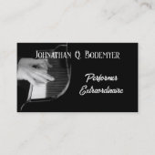 Muzikant Performer Elegant Zwart Wit Visitekaartje (Voorkant)