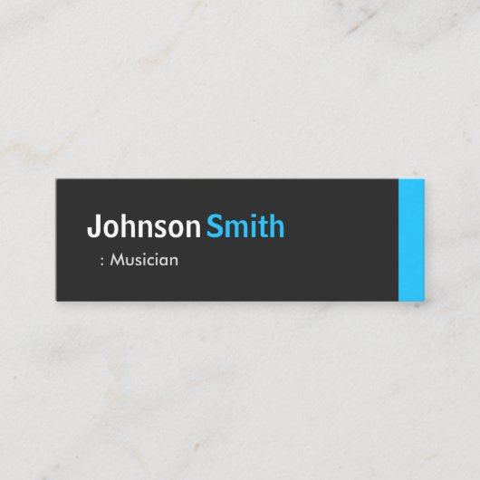 Muzikant - Personal Aqua Blue Mini Visitekaartje (Voorkant)