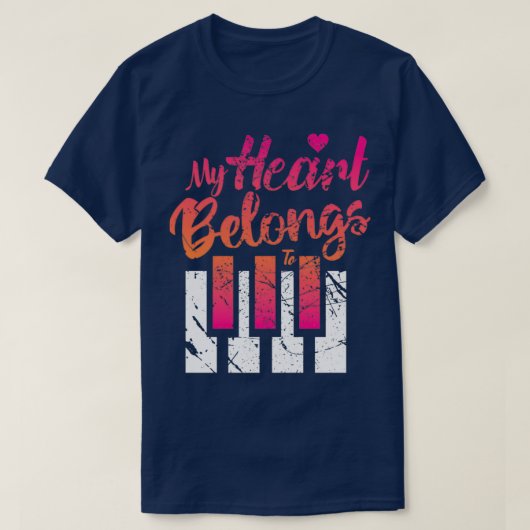 Muzikant Pianist houdt van piano Me en YouTShirt T-shirt (Design voorkant)