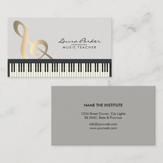 Muzikant pianist muzikant muziekdocent pianist visitekaartje (Voorkant / Achterkant)
