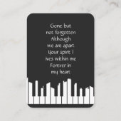 Muzikant Pianist Piano Player Band Visitekaartje (Achterkant)