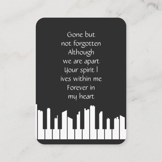 Muzikant Pianist Piano Player Band Visitekaartje (Achterkant)