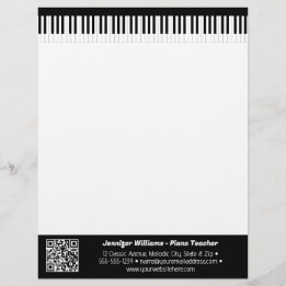 Muzikant Piano Keys Muziek Zakelijk QR Code Briefhoofd
