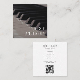 Muzikant Piano Keys QR Code Moderne foto Vierkante Visitekaartje