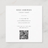 Muzikant Piano Keys QR Code Moderne foto Vierkante Visitekaartje (Achterkant)