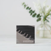 Muzikant Piano Keys QR Code Moderne foto Vierkante Visitekaartje (Staand voorkant)