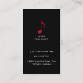 Muzikant Prof blk. Visitekaartje met muzieknoot (Achterkant)