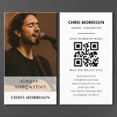 Muzikant QR Code Foto Singer Songwriter Visitekaartje