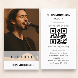 Muzikant QR-code foto Visitekaartje