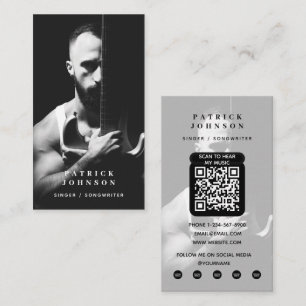 Muzikant QR-code foto Zanger Singer-songwriter fot Visitekaartje