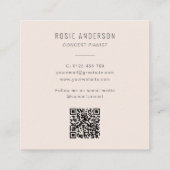 Muzikant QR Code Piano Keys Modern Blush Pink Vierkante Visitekaartje (Achterkant)