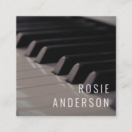 Muzikant QR Code Piano Keys Modern Blush Pink Vierkante Visitekaartje