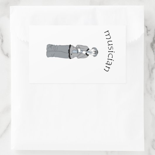 muzikant rechthoekige sticker (Tas)