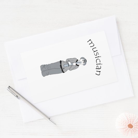 muzikant rechthoekige sticker (Envelop)