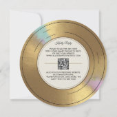 Muzikant  Record Gold Vinyl Modern Wedding Kaart (Achterkant)