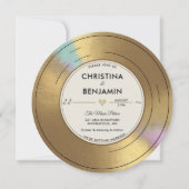 Muzikant  Record Gold Vinyl Modern Wedding Kaart (Voorkant)