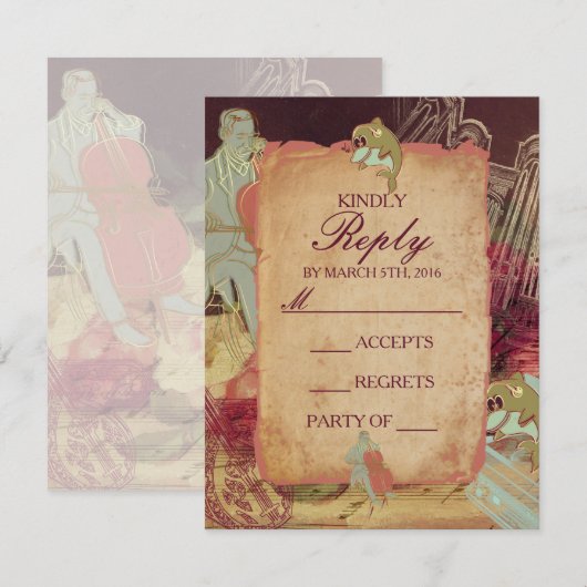 Muzikant - RSVP / Uitnodiging (Voorkant / Achterkant)