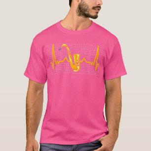 Muzikant Saxophonist Jazz Music Heartbeat Saxophon T-shirt