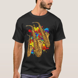 Muzikant Saxophonist Musical Instrument Colorful S T-shirt