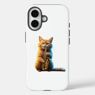 Muzikant schattige kat iPhone 16 hoesje