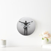 Muzikant Silhouette Ronde Klok (Huis)