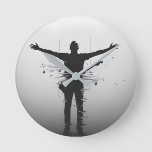 Muzikant Silhouette Ronde Klok