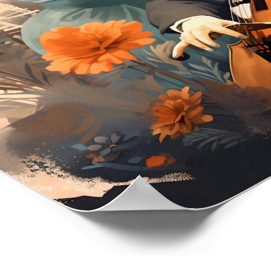 Muzikant spelen cello poster (Hoek)