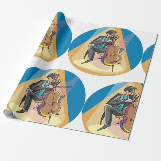 Muzikant spelen de chello cadeaupapier (Uitgerold)