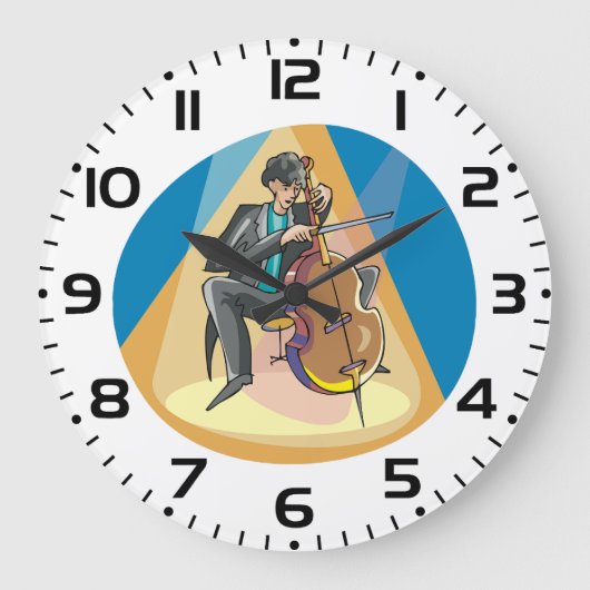 Muzikant spelen de chello grote klok (Voorkant)