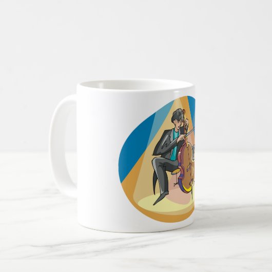 Muzikant spelen de chello koffiemok (Voorkant links)